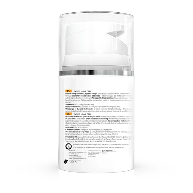 EXOTIC HOME CARE Krema za lice sa hijaluronskom kiselinom i vitaminom C 50ml  | APIS COSMETICS | Kozmo